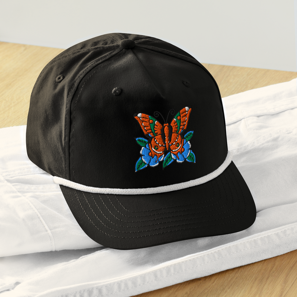 American Traditional Butterfly Rope Cap | Embroidered Vintage Golf Hat